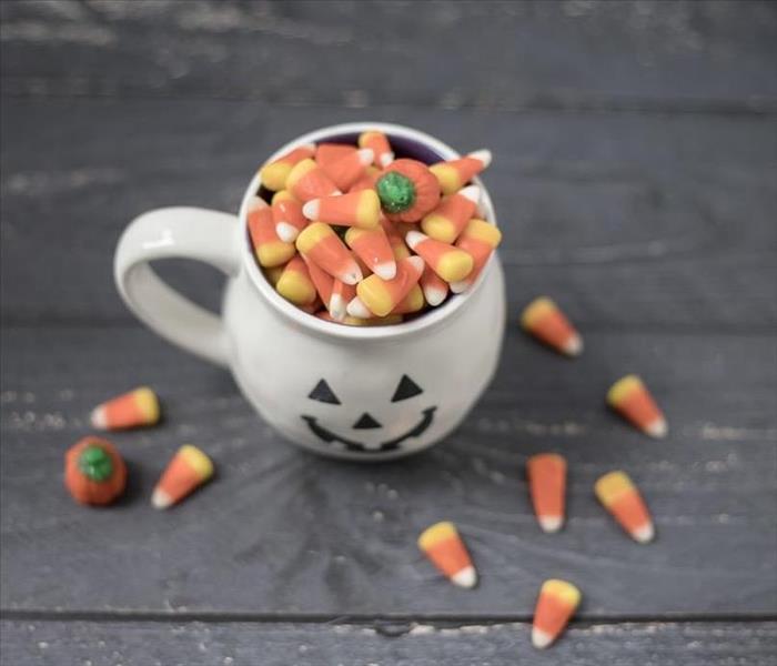 A cup with candy corn