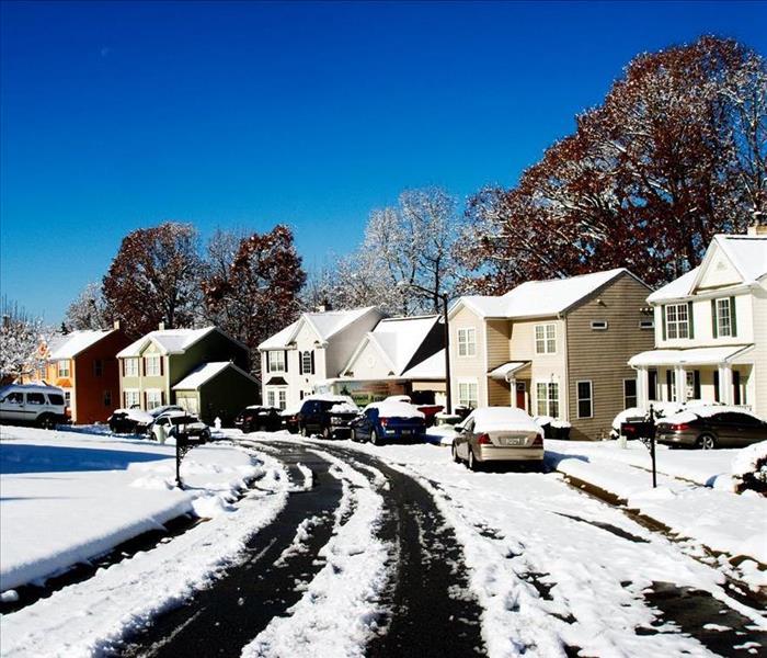 Snow-covered houses